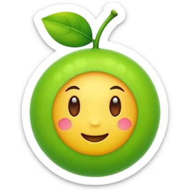 A single neon yuzu, iPhone emoji style, glossy and smooth, vibrant neon green color, high detail, simple and cute design, isolated on white background, centered composition


 sticker