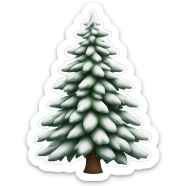  actual white fir christmas tree isolated.  sticker