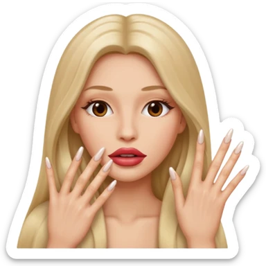 ￼ make a person with really big lips and really long hair and really long nails sticker