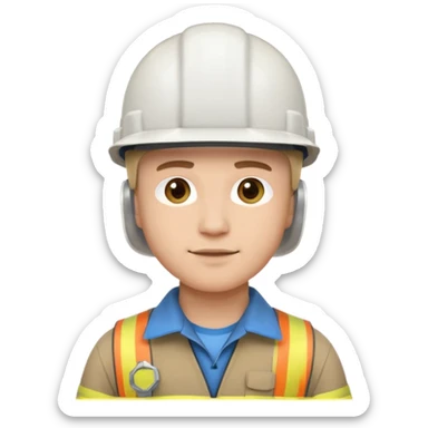 Ingeniero con casco blanco sticker