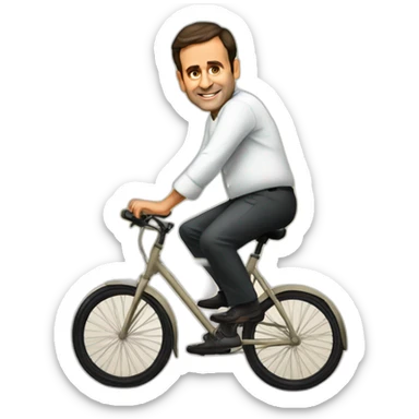 Rahul Gandhi on the cycle sticker