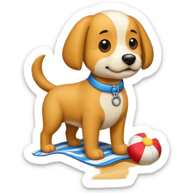 perro en la playa sticker