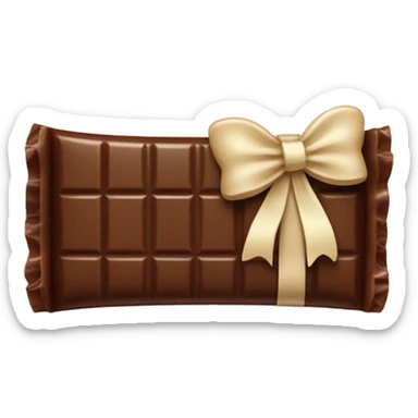 Chocolate bar with beige bow sticker