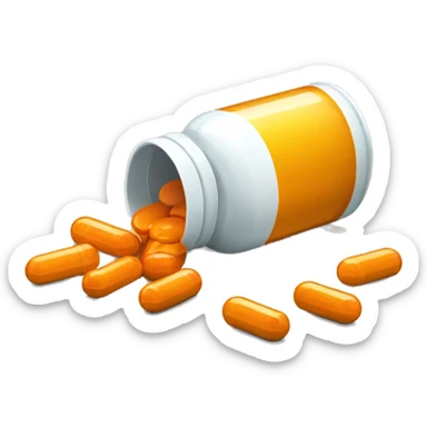 pills spilling from pill bottle sticker