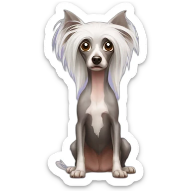 scared Chinese Crested sticker