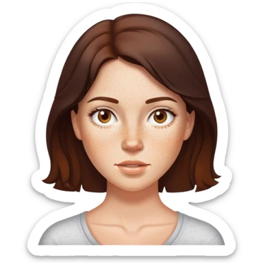 brunette with freckles sticker