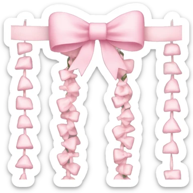 light pink bowknot Christmas garland sticker