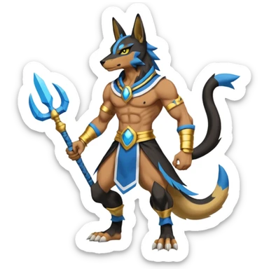 WereGarurumon-Anubis-Lucario-Zeraora-fusion (full body) sticker