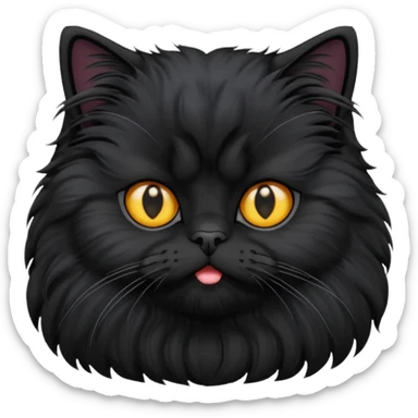 Black Persian Cat body sticker