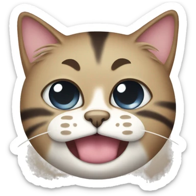 classic upside down frowning cat sticker