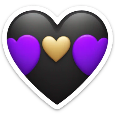 Black and Purple Heart  sticker