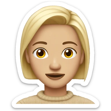 Eyebrow master blond in a beige sweater sticker