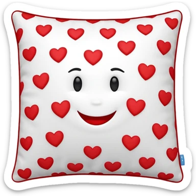 Pillow with a smile and hearts around it  sticker
