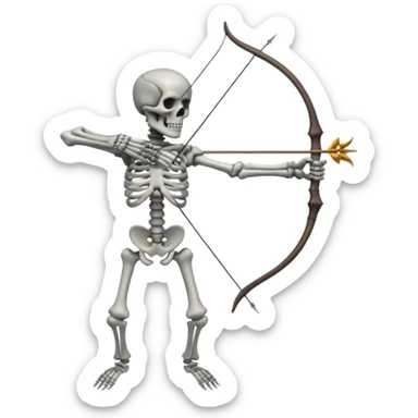create a dnd style skeleton_archer.png with a bow using 48x48 pixels size sticker