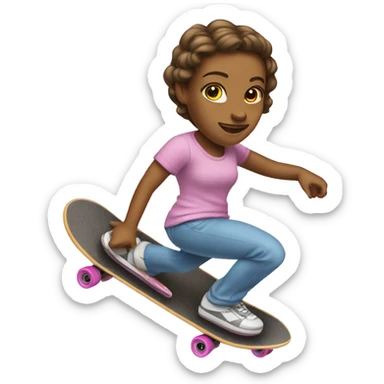 Create a princess on a skateboard sticker