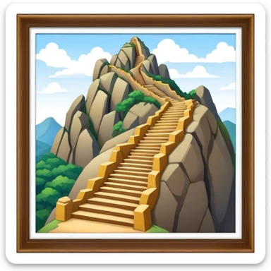 Guatapé Rock Landmark Emoji – Depicting the monolithic rock with its zigzagging staircase. sticker