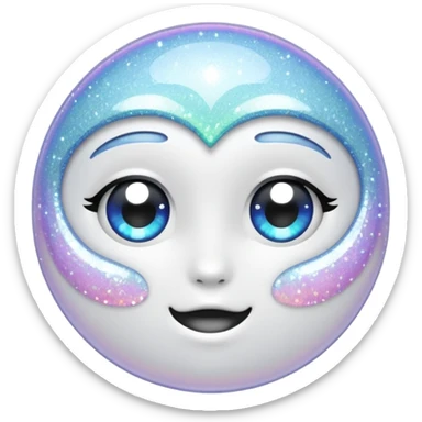 white glory glitter sticker