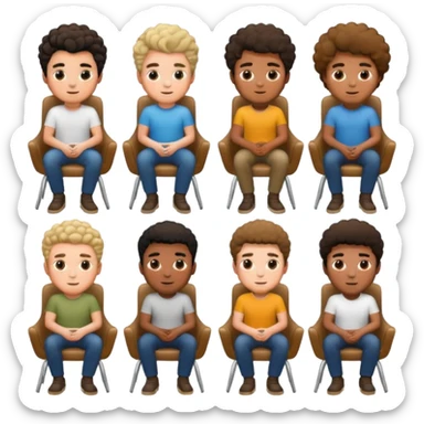 men with coily chairs sticker