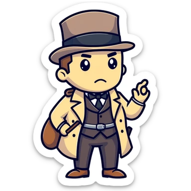 Detective with a tophat sticker