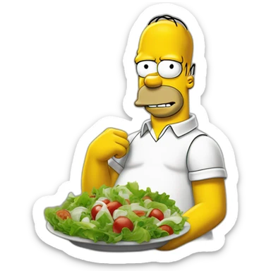 Homer Simpson qui mange de la salades sticker