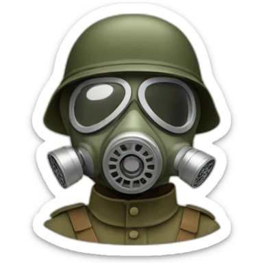 ww1 soldier wearing a gas mask sticker
