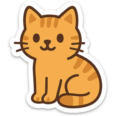flat toon style cat sticker