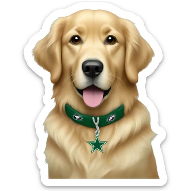 Dallas stars golden retriever sticker
