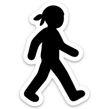 walking person in durag sticker