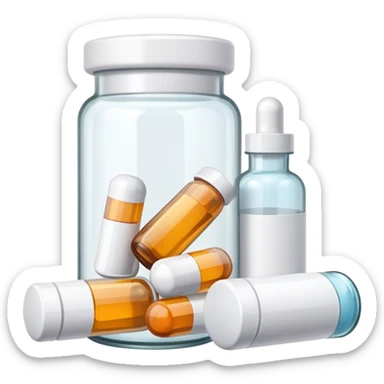 medicine pills and bottle sticker