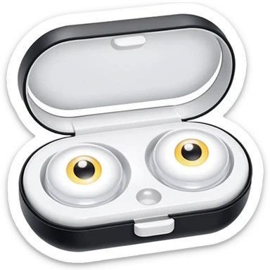 2 contact lenses white travel mini case sticker