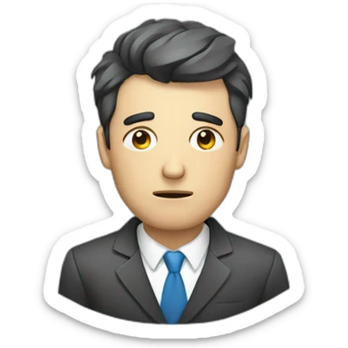a man with aniety,depressed.business man  sticker
