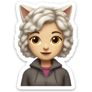 Scottish Fold cat girl sticker