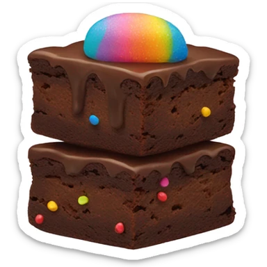 Brownie with rainbow sprinkles sticker