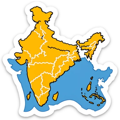Undevided India map with saffron colour ( akhand Bharat )  sticker