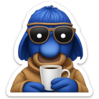 Grover with coffee sticker