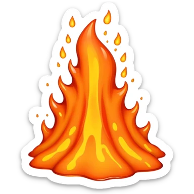 create an emoji of a little lava flow, no face just the lava, no volcano, something like a stain sticker