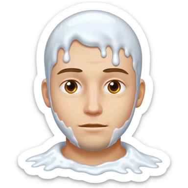 Guy face with white goo sticker