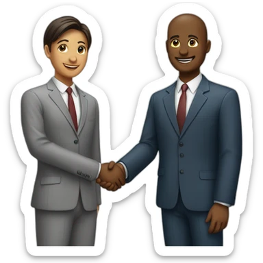 group of 2 collegues that are shaking hands  sticker