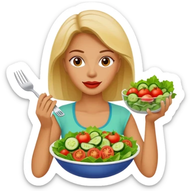 women eating healthy food sticker