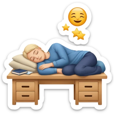 fell asleep on desk sticker