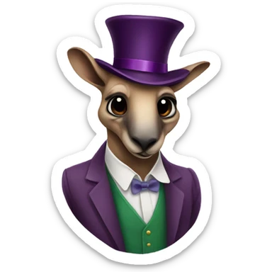 kangaroo with joker mask sticker