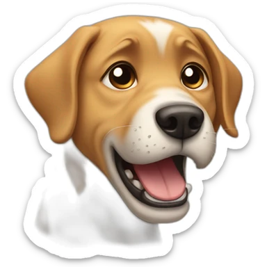 Dog crying in the corner sticker