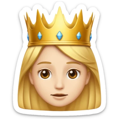
“Please design an emoji with this face 😌 and add a crown on top of it.”

 sticker