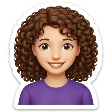 A girl with medium-length curly hair sticker