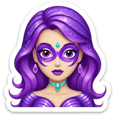 glitter purple siren sticker