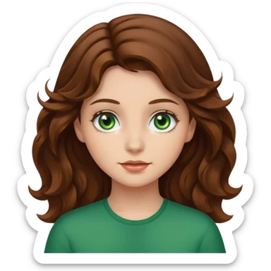 chica con cabello ondulado castaño sticker