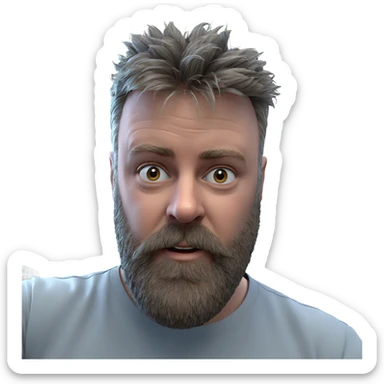 portrait of a bearded man sticker