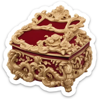 rococo red jewelry box sticker