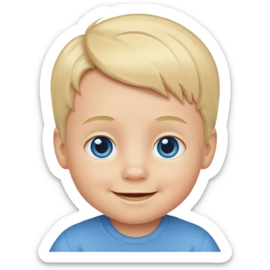 Blond hair blue eyed baby boy sticker