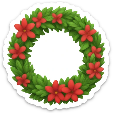 wreath for elves with red flowers sticker